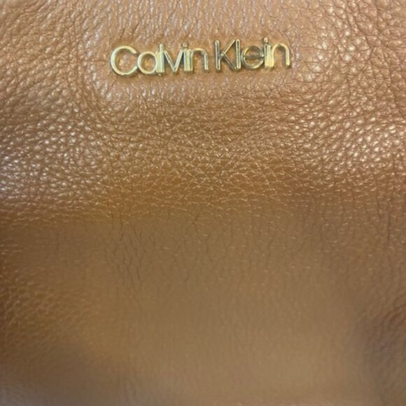 Calvin Klein Jackson Pebble Leather Organizational Satchel in brown. - Picture 6 of 6